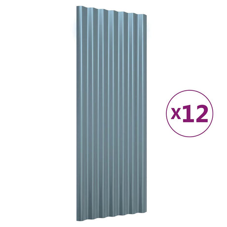 Vidaxx Dachpaneele 12 Stück 100x36 cm verzinkter Stahl grau