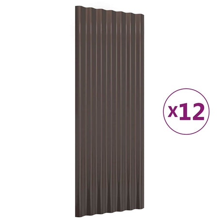 Vidaxx Dachpaneele 12 Stück 100x36 cm verzinkter Stahl braun