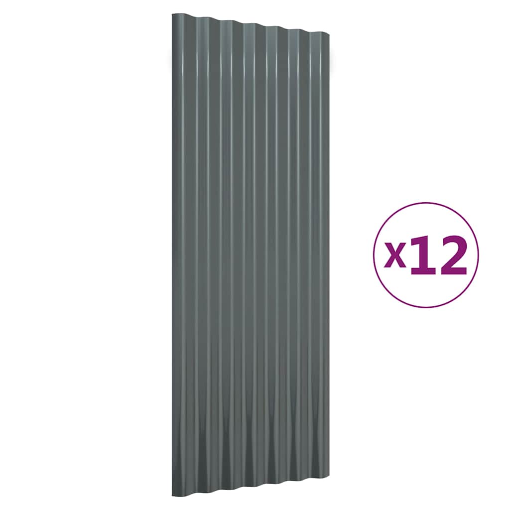 Vidaxx Dachpaneele 12 Stück 100x36 cm verzinkter Stahl Anthrazit