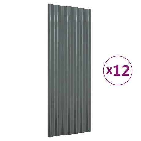 Vidaxx Dachpaneele 12 Stück 100x36 cm verzinkter Stahl Anthrazit