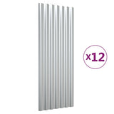 VIDAXL -Dachpaneele 12 ST 100x36 cm Pulver -mit Silber gefärbter Stahl mit Stahlbeschichtung