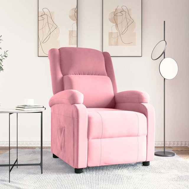 Vidaxl fauteuil verstelbaar fluweel roze