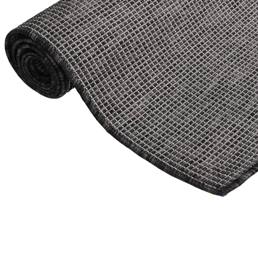 Vidaxl außerhalb des Teppichs flach gewebt 100x200 cm Grau