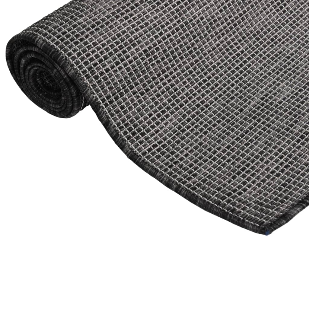 Vidaxl außerhalb des Teppichs flach gewebt 140x200 cm Grau