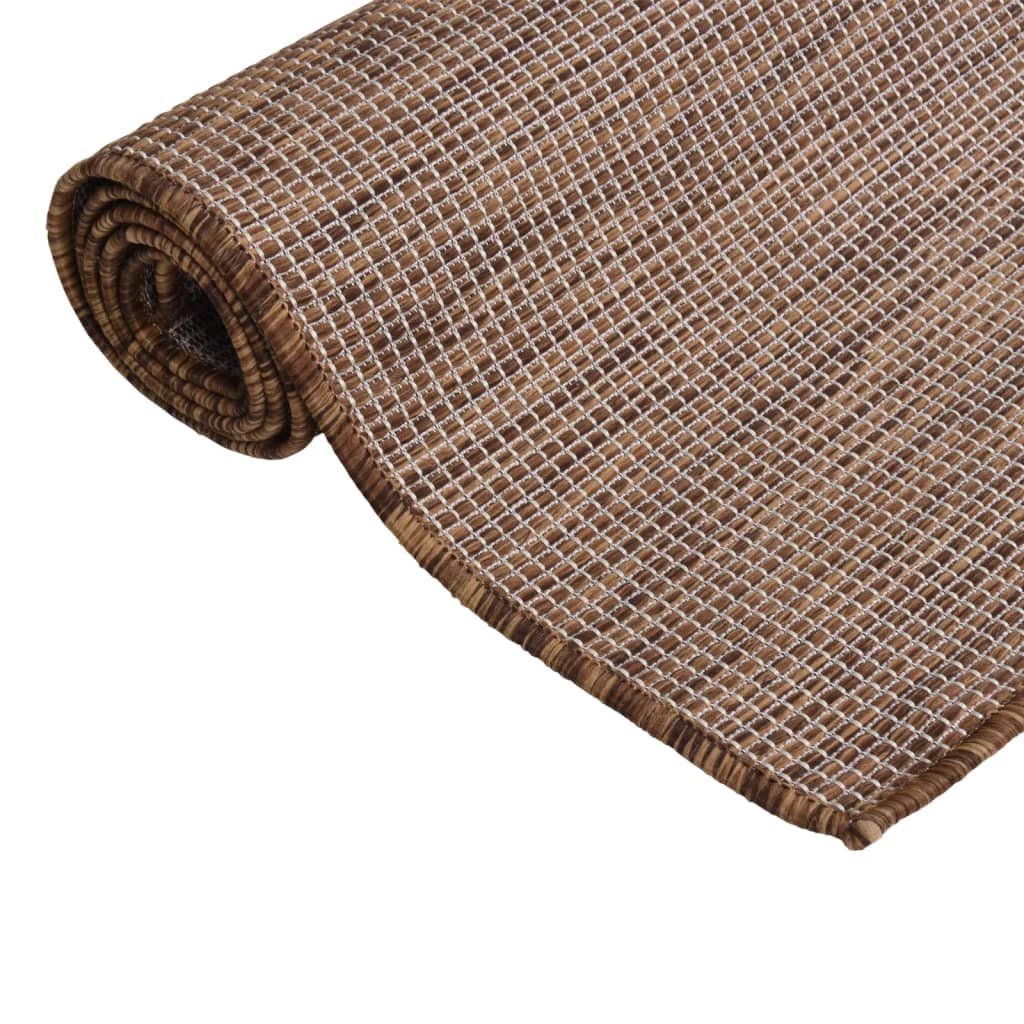 Vidaxl außerhalb des Teppichs flach gewebt 80x250 cm Braun