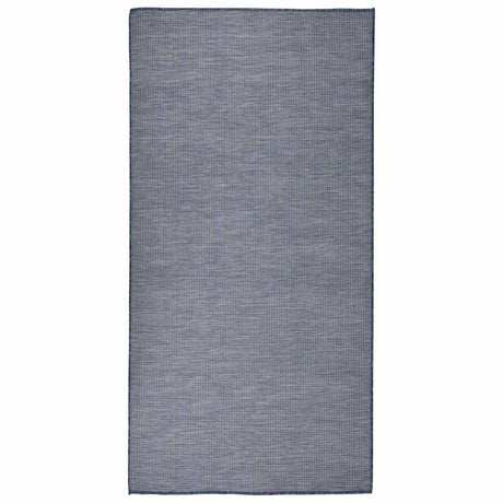 Vidaxl außerhalb des Teppichs flach gewebt 100x200 cm blau