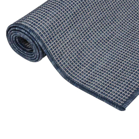 Vidaxl außerhalb des Teppichs flach gewebt 100x200 cm blau