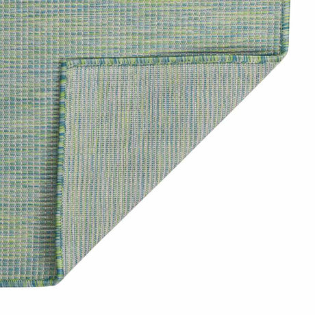 Vidaxl außerhalb des Teppichs flach gewebt 100x200 cm Türkis
