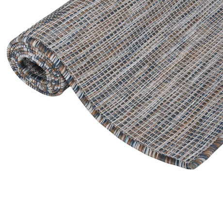 Vidaxx Outdoor-Teppich flach gewebt 80x250 cm braun und blau