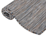 Vidaxl außerhalb des Teppichs flach gewebt 140x200 cm braun und blau