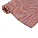 Vidaxl außerhalb des Teppichs flach gewebt 100x200 cm rot