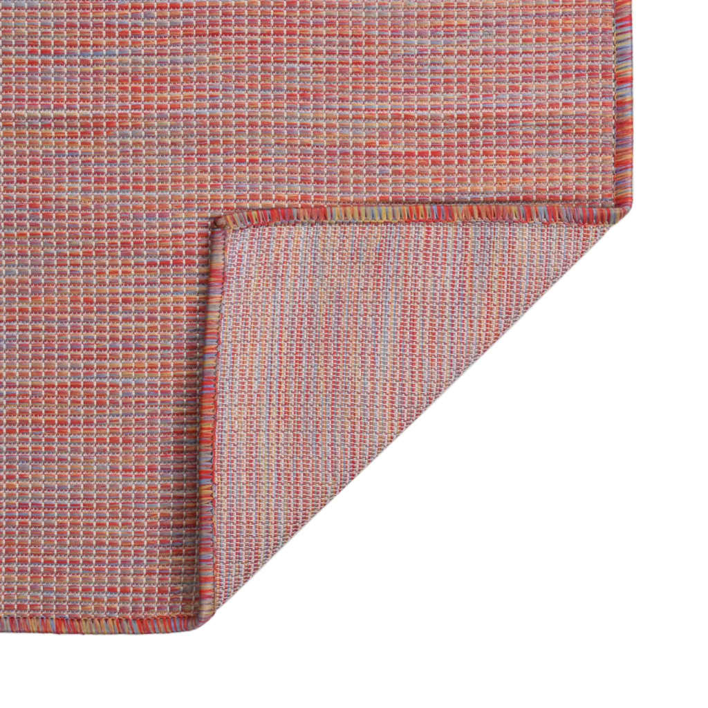 Vidaxl außerhalb des Teppichs flach gewebt 140x200 cm rot