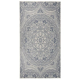 Vidaxl Außen Teppich mit Muster flach -80x150 cm blau