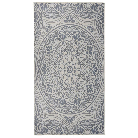 Vidaxl Außen Teppich mit Muster flach -80x150 cm blau