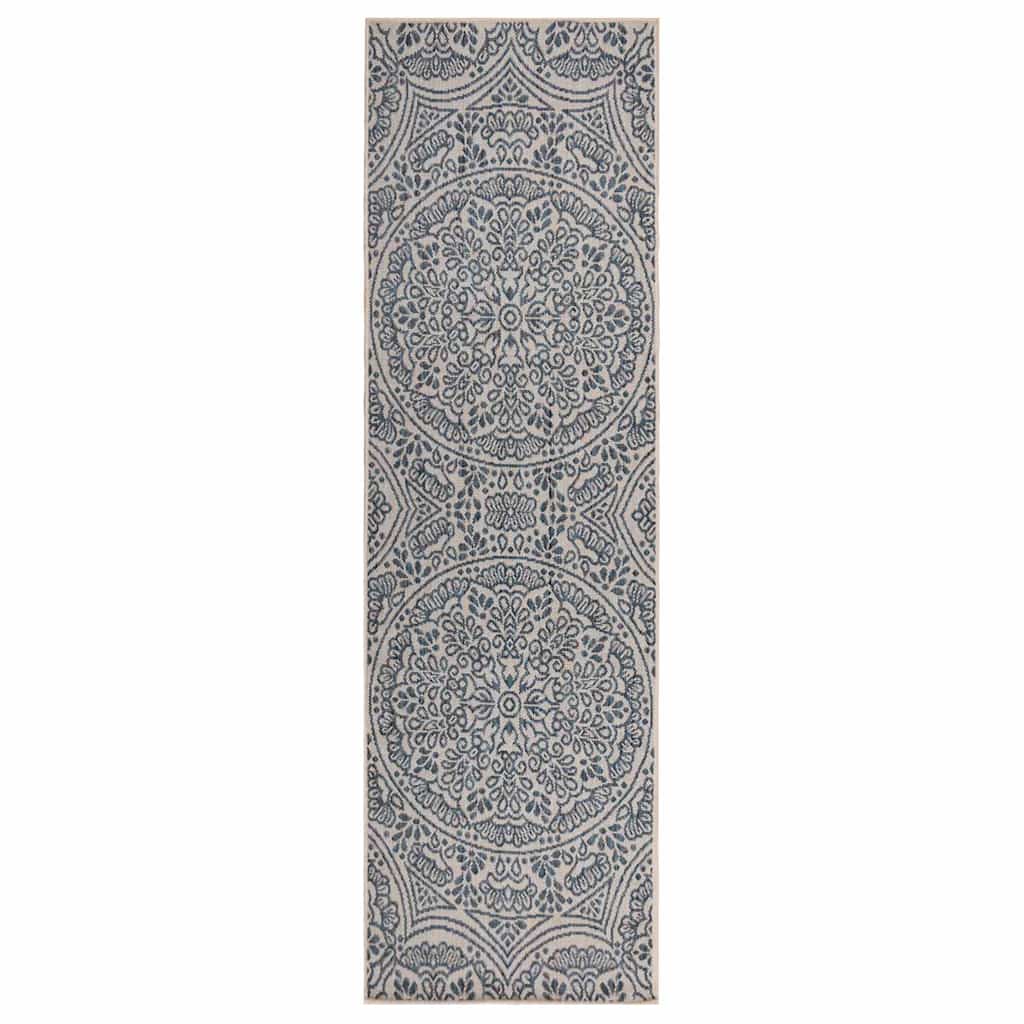 Vidaxl Außen Teppich mit Muster flach -80x250 cm blau