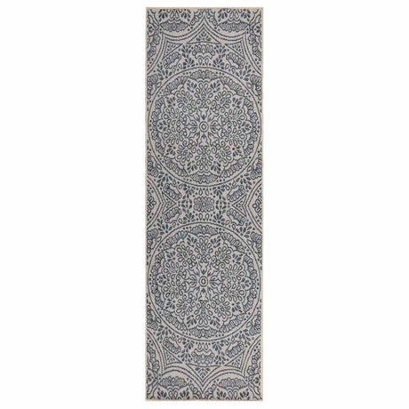 Vidaxl Außen Teppich mit Muster flach -80x250 cm blau