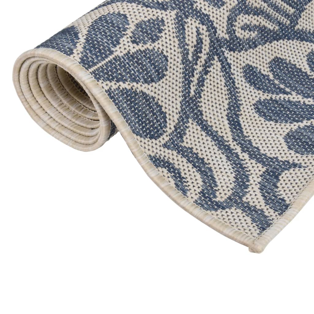 Vidaxx Outdoor-Teppich mit Flachgewebemuster 140x200 cm blau