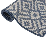 Vidaxl Außen Teppich mit Muster flach -80x150 cm blau
