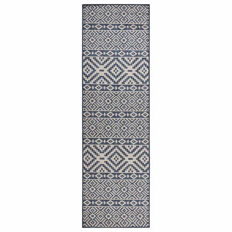 Vidaxl Außen Teppich mit Muster flach -80x250 cm blau