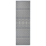 Vidaxl Außen Teppich mit Muster flach -80x250 cm blau
