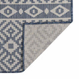 Vidaxl Außen Teppich mit Muster flach -80x250 cm blau
