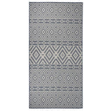 Vidaxl Außen Teppich mit Muster flach -100x200 cm blau
