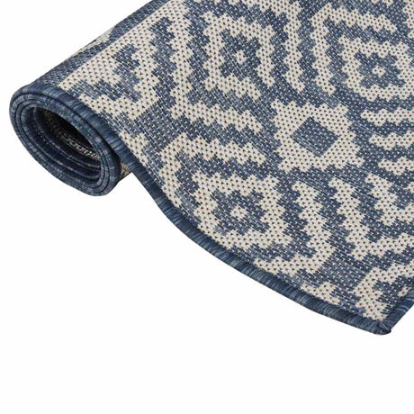 Vidaxl Außen Teppich mit Muster flach -120x170 cm blau