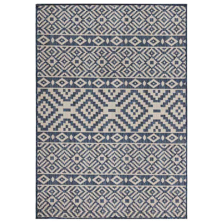 Vidaxl Außen Teppich mit Muster flach gewebt 140x200 cm blau