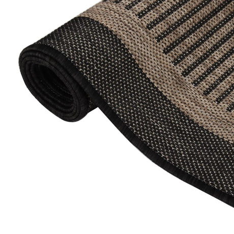Vidaxl außerhalb des Teppichs flach gewebt 100x200 cm dunkelbraun