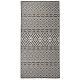Vidaxl Außen Teppich mit Muster flach -100x200 cm schwarz