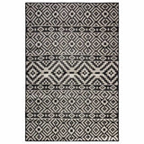 Vidaxl Außen Teppich mit Muster flach -120x170 cm schwarz