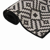 Vidaxl Außen Teppich mit Muster flach -120x170 cm schwarz