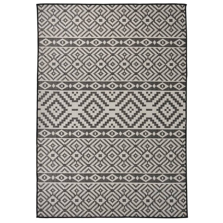 Vidaxx Outdoor-Teppich mit Flachgewebemuster 140x200 cm schwarz