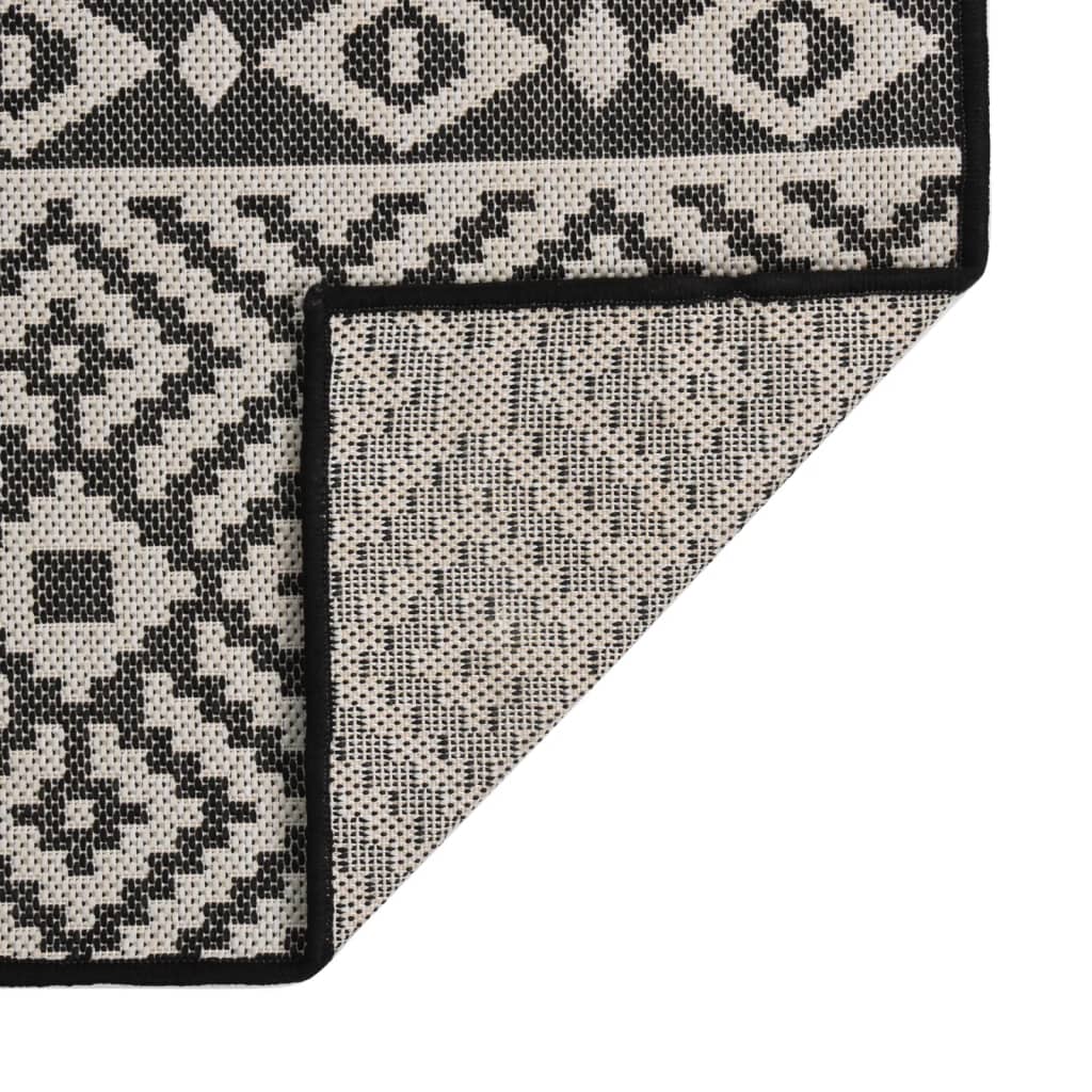 Vidaxx Outdoor-Teppich mit Flachgewebemuster 140x200 cm schwarz