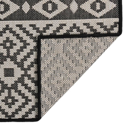 Vidaxx Outdoor-Teppich mit Flachgewebemuster 140x200 cm schwarz
