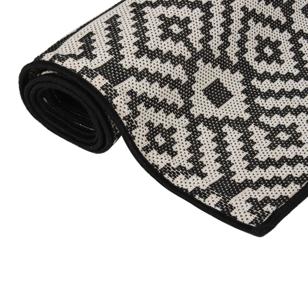 Vidaxx Outdoor-Teppich mit Flachgewebemuster 140x200 cm schwarz