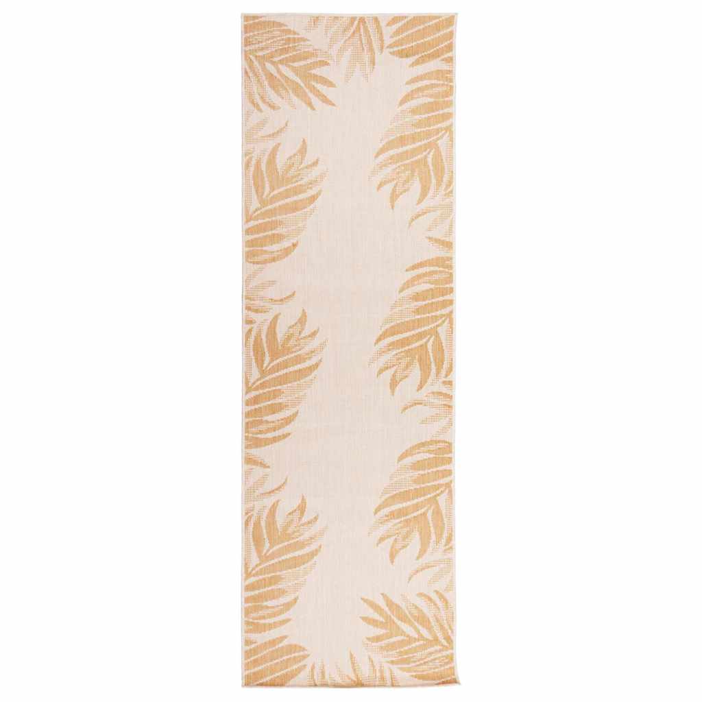 Vidaxx Outdoor-Teppich mit flachgewebtem Blattmuster 80x250 cm