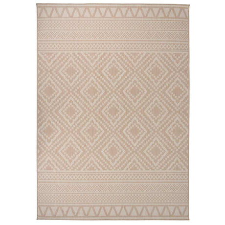 Vidaxl Außen Teppich mit Muster flach gewebt 140x200 cm Braun
