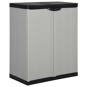 Vidaxl tuinkast met 1 schap 68x40x85 cm grijs en zwart