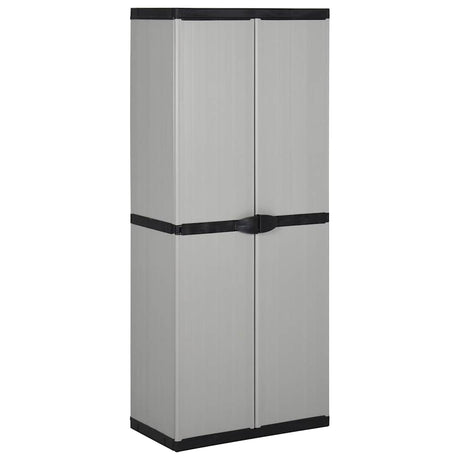Vidaxl tuinkast met 3 schappen 68x40x168 cm grijs en zwart