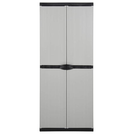 Vidaxl tuinkast met 3 schappen 68x40x168 cm grijs en zwart