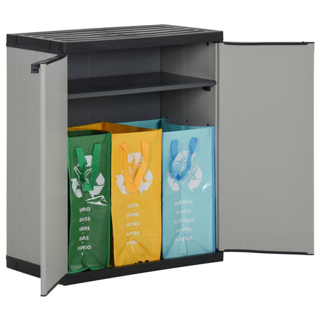 Vidaxl Gartenabfallbox 68x40x85 cm Polypropengrau und Schwarz
