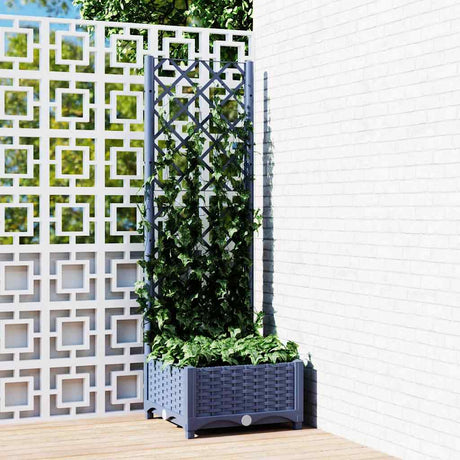 VIDAXL -Planungsbox mit Trellis Blue Grey 40x40x121.5 cm pp