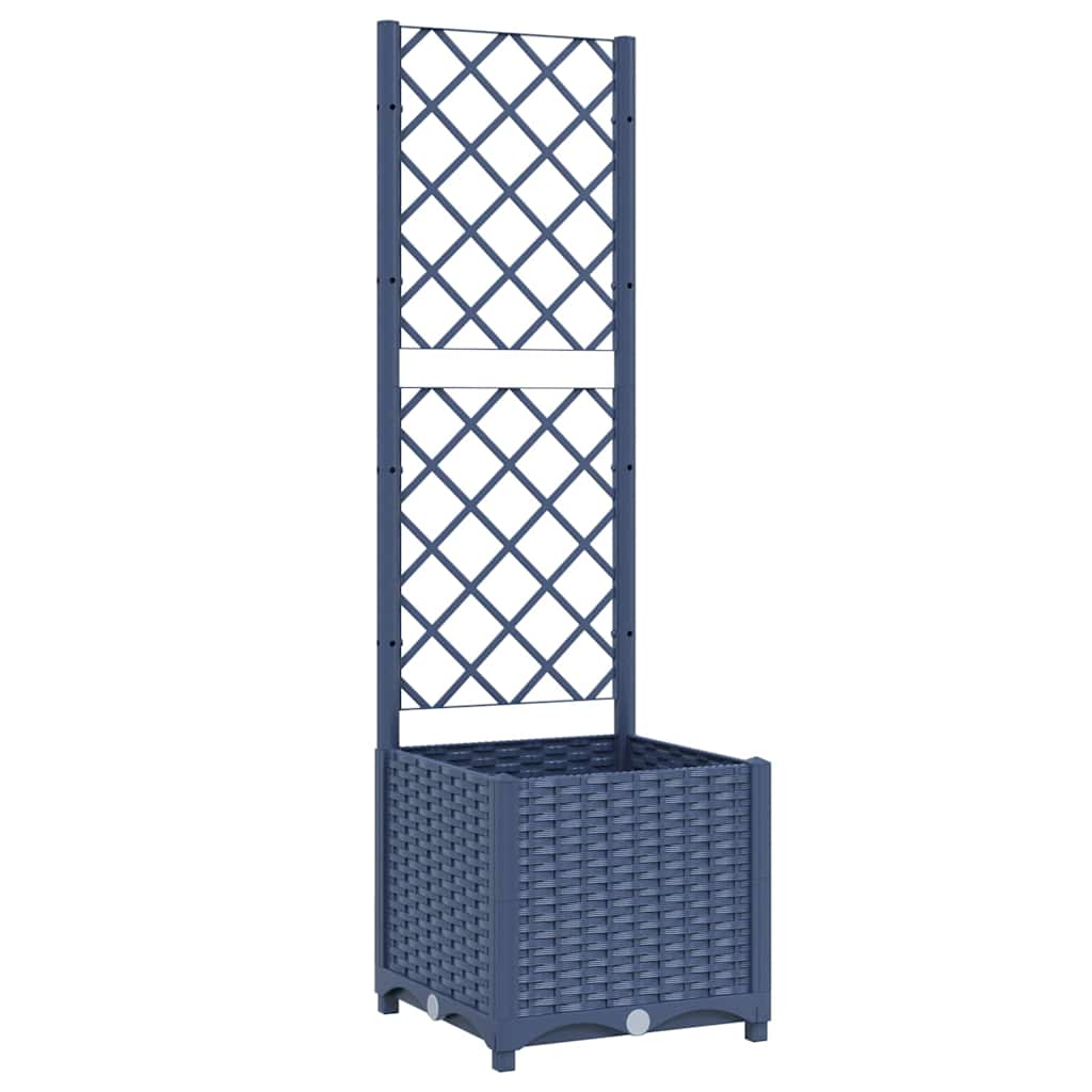 Vidaxl Plannet mit Trellis Blue Grey 40x40x136 cm pp