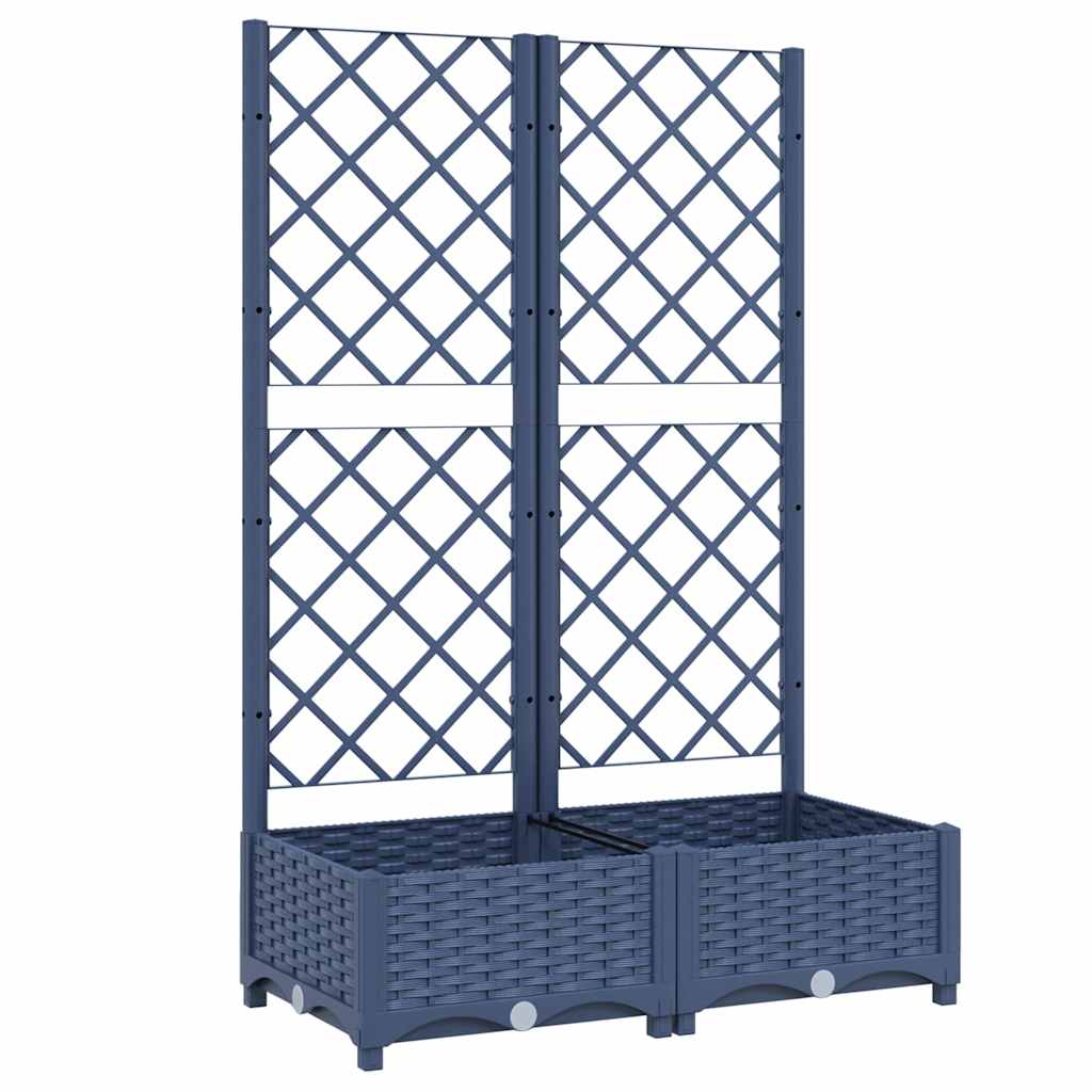 Vidaxxl Pflanzgefäß mit Spalier blaugrau 80x40x121,5 cm PP