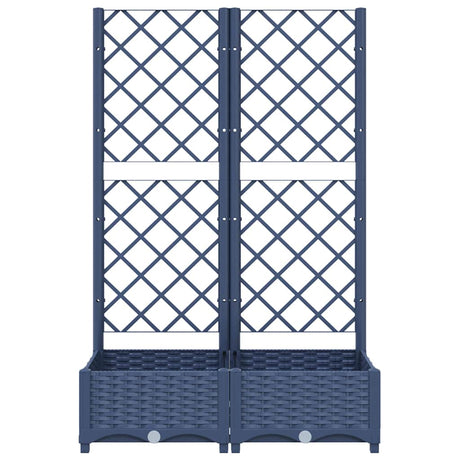 Vidaxxl Pflanzgefäß mit Spalier blaugrau 80x40x121,5 cm PP
