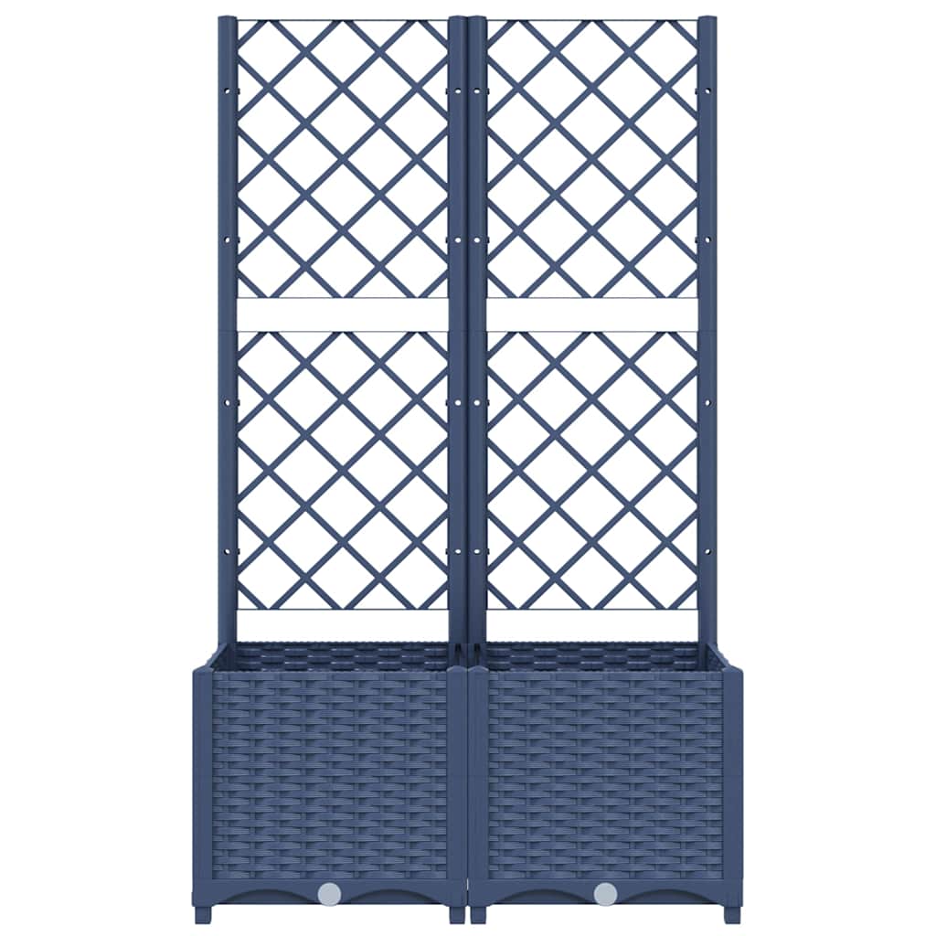 VidaXL Pflanzgefäß mit Spalier blaugrau 80x40x136 cm PP