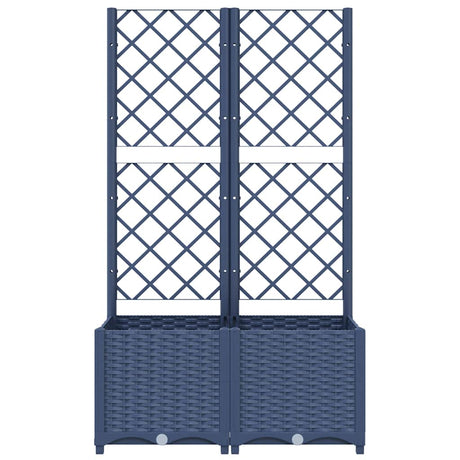 VidaXL Pflanzgefäß mit Spalier blaugrau 80x40x136 cm PP