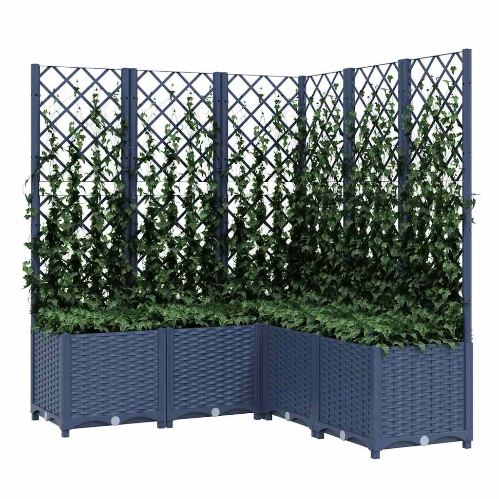 VIDAXL -Pflanzer mit Slatarbeit 120x120x136 cm Polypropen dunkelgrau