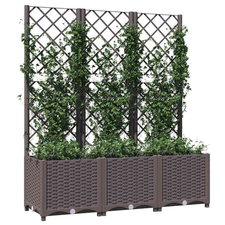 Vidaxxl Pflanzgefäß mit Spalier braun 120x40x136 cm PP